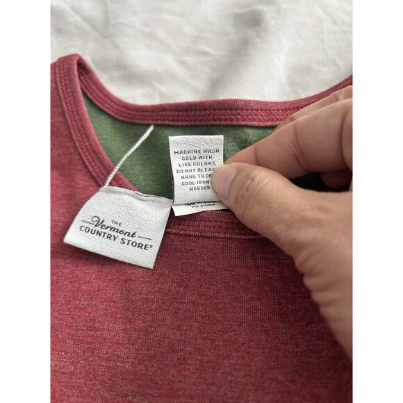 Vermont Country Store Reversible Peasant Dress Womens Size Medium Red Green - Picture 4 of 8